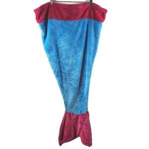 Cuddly Blankets Mermaid Tail Fin Soft Pink Blue Fleece Kids Size Girls 55"